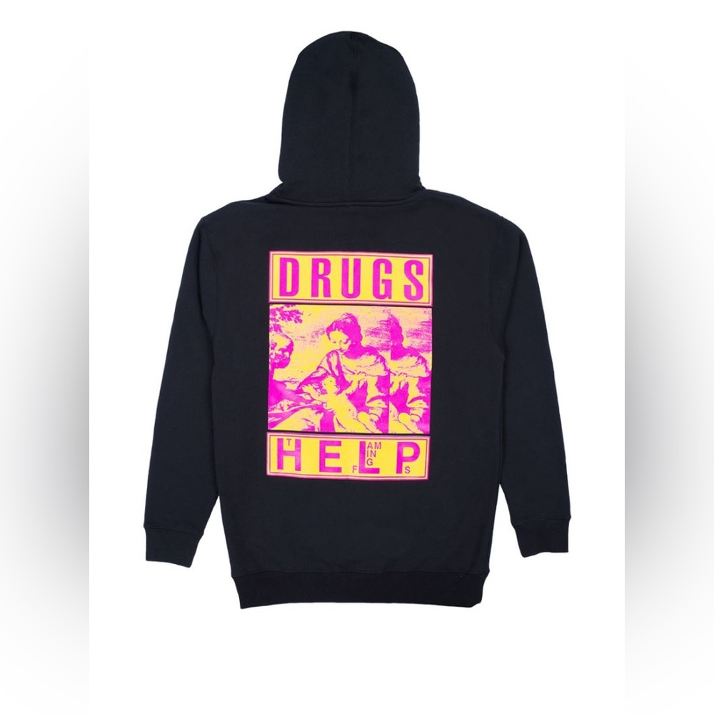 Pleasures x Flaming Lips | Drugs Help “ Hoodie | Black